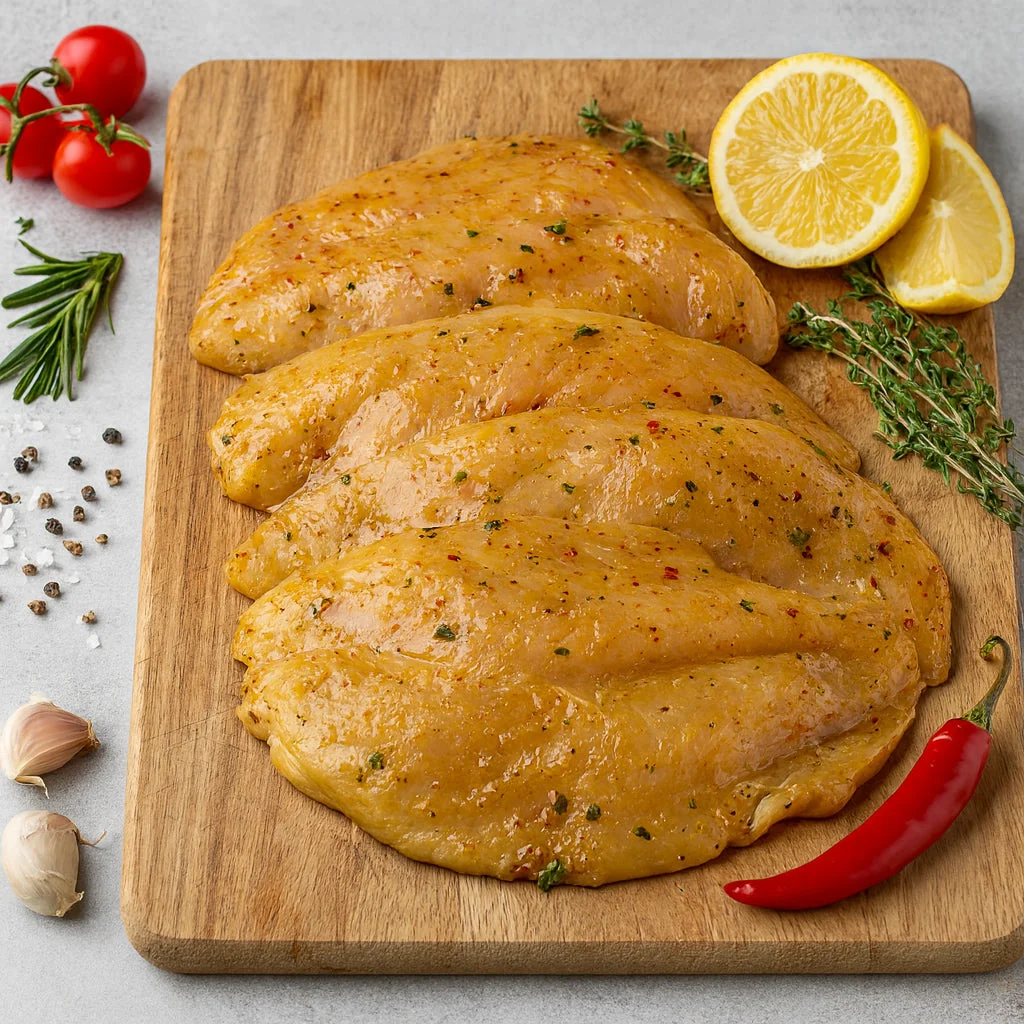 Escalope poulet mariné